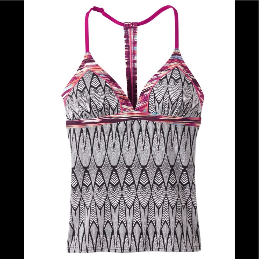 PRANA Aleka Tankini Top Black Feather NWT